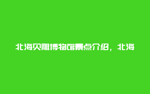 北海贝雕博物馆景点介绍，北海有哪些博物馆