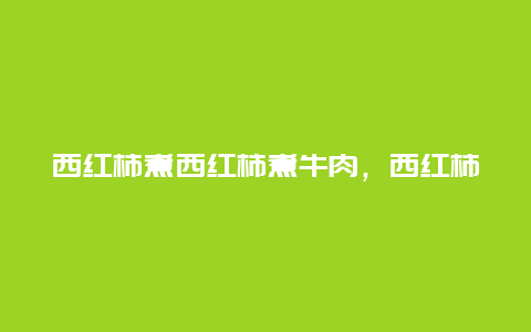 西红柿煮西红柿煮牛肉，西红柿牛肉怎样炖