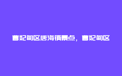 曹妃甸区唐海镇景点，曹妃甸区唐海镇景点有哪些