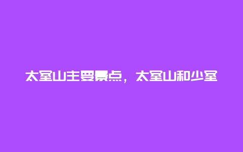 太室山主要景点，太室山和少室山是一张门票吗