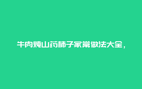 牛肉炖山药柿子家常做法大全，西红柿山药炖牛肉的做法大全窍门