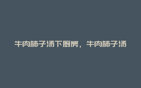 牛肉柿子汤下厨房，牛肉柿子汤的家常做法窍门