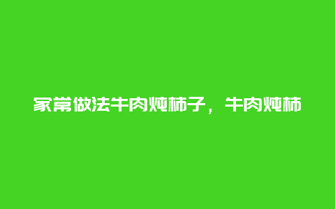 家常做法牛肉炖柿子，牛肉炖柿子做法大全