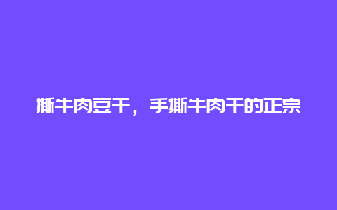 撕牛肉豆干，手撕牛肉干的正宗做法