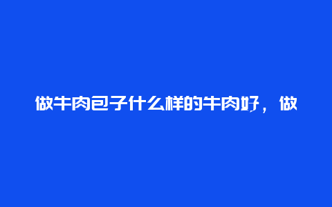 做牛肉包子什么样的牛肉好，做牛肉包子什么样的牛肉好吃