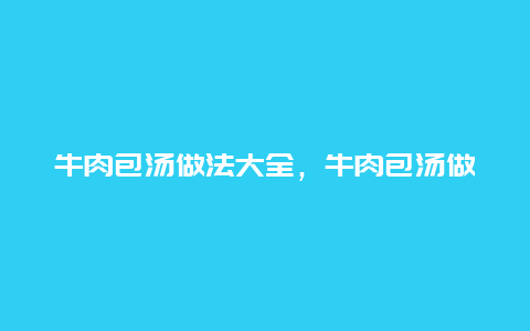 牛肉包汤做法大全，牛肉包汤做法大全视频