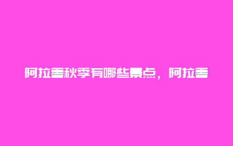 阿拉善秋季有哪些景点，阿拉善秋季有哪些景点可以玩