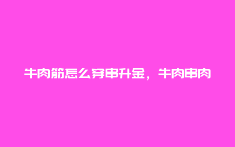 牛肉筋怎么穿串升金，牛肉串肉筋用牛的什么肉穿的