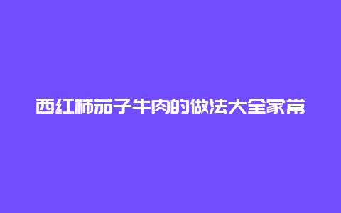 西红柿茄子牛肉的做法大全家常，西红柿牛肉的做法大全家常做法大全