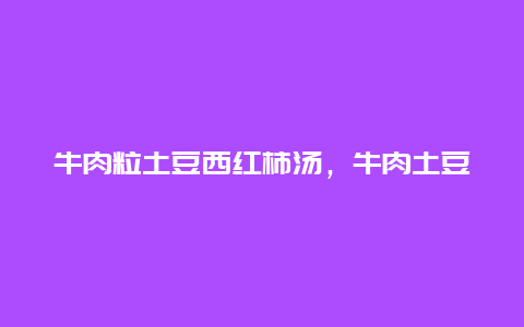 牛肉粒土豆西红柿汤，牛肉土豆西红柿汤的做法