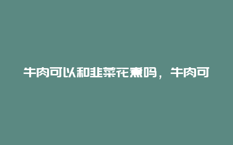 牛肉可以和韭菜花煮吗，牛肉可以和韭菜花一起炒吗