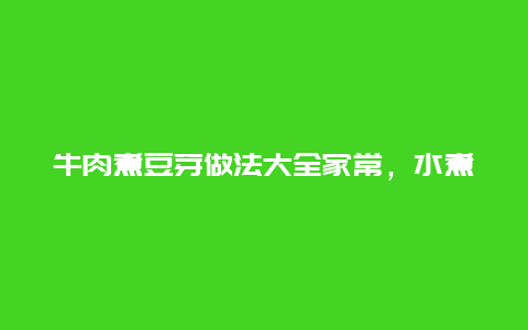 牛肉煮豆芽做法大全家常，水煮牛肉豆芽的做法大全家常