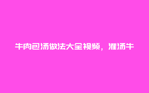 牛肉包汤做法大全视频，灌汤牛肉包简单做法