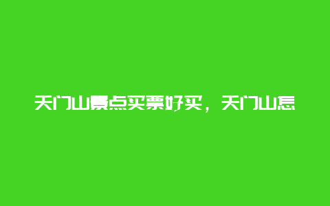 天门山景点买票好买，天门山怎么买票划算