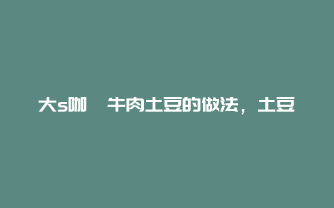 大s咖喱牛肉土豆的做法，土豆牛腩咖喱的做法