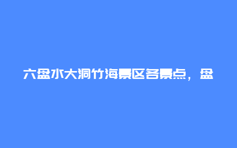 六盘水大洞竹海景区各景点，盘州市大洞竹海风景名胜管理处