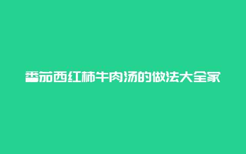 番茄西红柿牛肉汤的做法大全家常做法，西红柿牛肉汤的做法大全的做法窍门