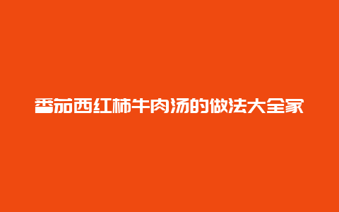 番茄西红柿牛肉汤的做法大全家常，牛肉西红柿汤的做法最正宗的做法