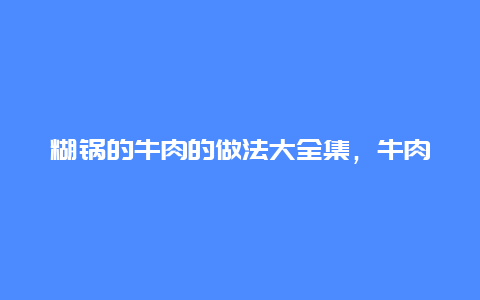 糊锅的牛肉的做法大全集，牛肉糊糊的做法大全集