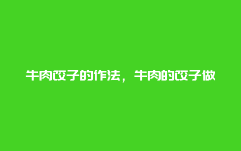 牛肉饺子的作法，牛肉的饺子做法