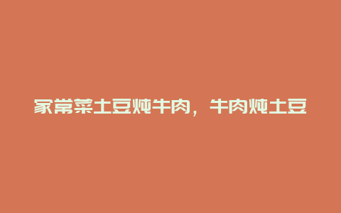 家常菜土豆炖牛肉，牛肉炖土豆的家常