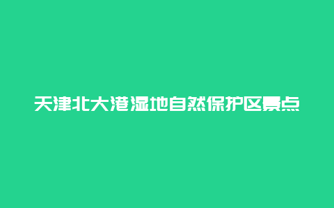 天津北大港湿地自然保护区景点介绍