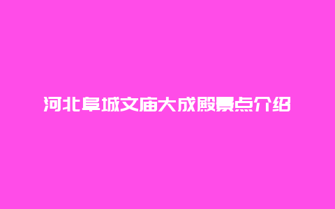 河北阜城文庙大成殿景点介绍