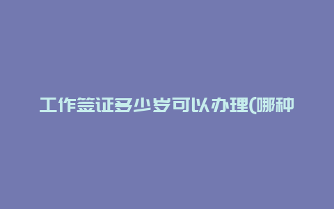 工作签证多少岁可以办理(哪种情况可以为菲佣办理工作签证？