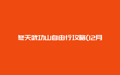 冬天武功山自由行攻略(12月去武功山穿什么衣服？