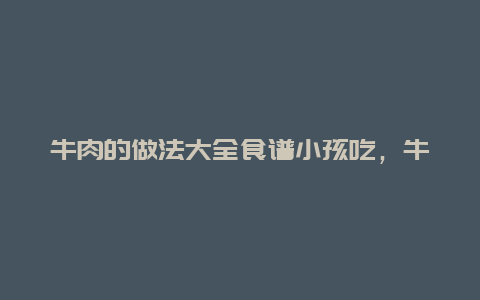 牛肉的做法大全食谱小孩吃，牛肉做法简单做法适合孩子吃