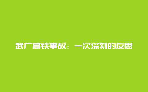 武广高铁事故：一次深刻的反思