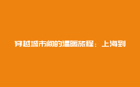 穿越城市间的温暖旅程：上海到郑州的火车之旅