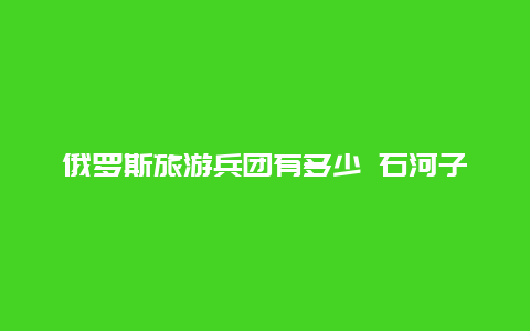 俄罗斯旅游兵团有多少 石河子到俄罗斯旅游有团吗