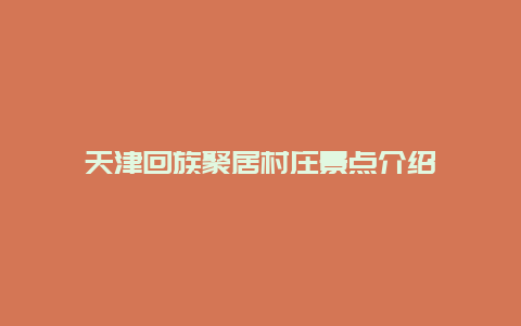 天津回族聚居村庄景点介绍