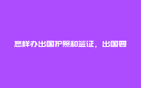 怎样办出国护照和签证，出国要哪些条件和手续？