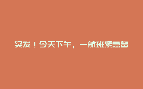 突发！今天下午，一航班紧急备降长沙机场