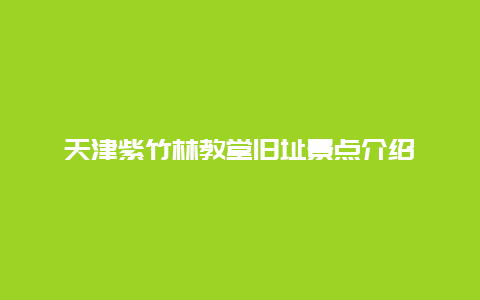 天津紫竹林教堂旧址景点介绍