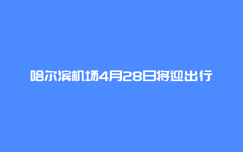 哈尔滨机场4月28日将迎出行高峰 部分航班票价3折