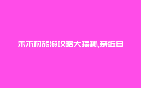 禾木村旅游攻略大揭秘,亲近自然体验传统乡村生活之旅