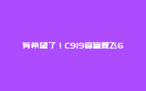 有希望了！C919官宣复飞6架交付，赶得上月底的首次商业航班？