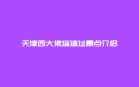 天津西大佛塔遗址景点介绍