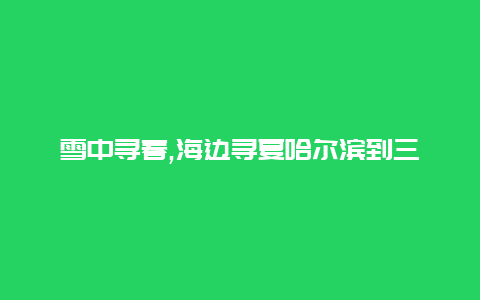 雪中寻春,海边寻夏哈尔滨到三亚旅游团为您带来一场北国与南国的完美融合之旅