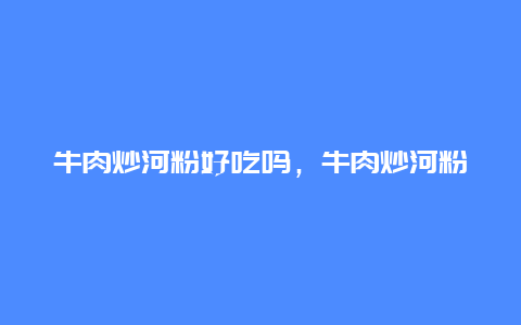 牛肉炒河粉好吃吗，牛肉炒河粉好吃吗图片