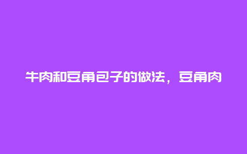 牛肉和豆角包子的做法，豆角肉包子的做法大全