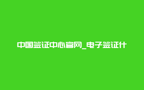 中国签证中心官网_电子签证什么样