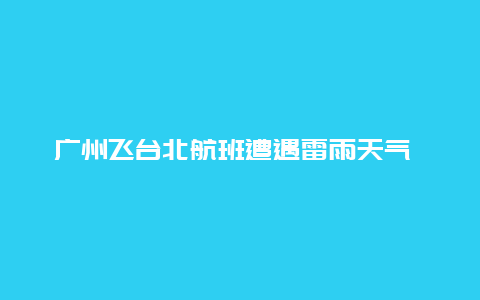 广州飞台北航班遭遇雷雨天气 先后备降高雄、上海两地 最后无奈取消