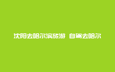 沈阳去哈尔滨旅游 自驾去哈尔滨，路过沈阳想玩两天，去哪里玩好？