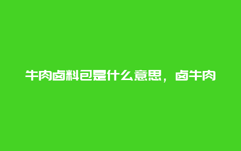 牛肉卤料包是什么意思，卤牛肉用什么卤料包