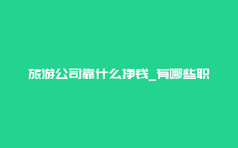 旅游公司靠什么挣钱_有哪些职业是可以一边旅行，一边挣钱养活自己的？