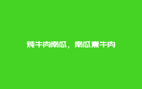 炖牛肉南瓜，南瓜煮牛肉